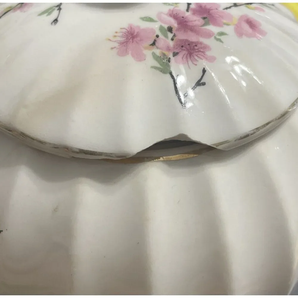 VTG✨W.S GEORGE BOLERO BLOSSOM teapot with lid 22k Gold‎ trim handpainted